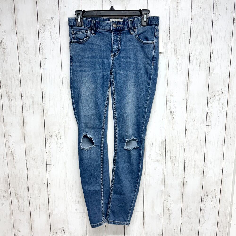 Free People Pants Women Size 26 Medium Wash High Rise Denim Skinny Jeans Casual
